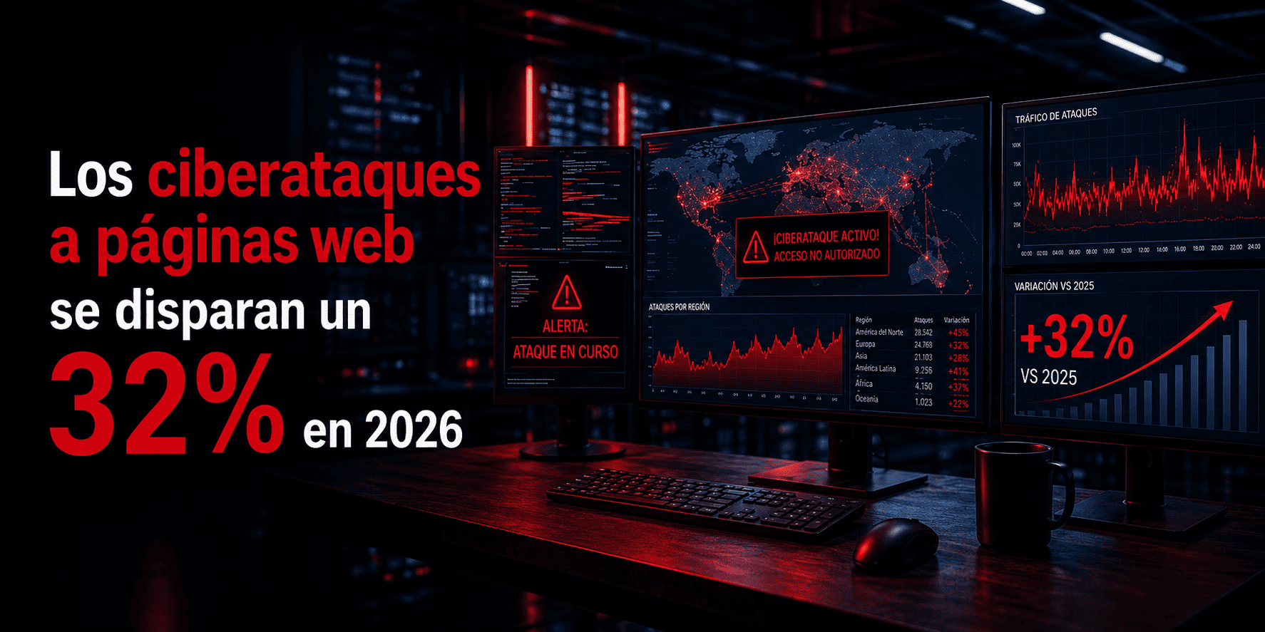 Los ciberataques a páginas web se disparan un 32% en 2026